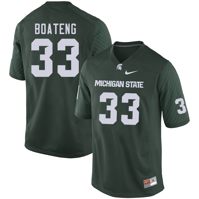 Men #33 Jeslord Boateng Michigan State Spartans College Football Jerseys Sale-Green